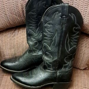 Larry Maham Black Western Leather Boots lots of life left